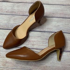 Marais Brown low heels with tortoise heel